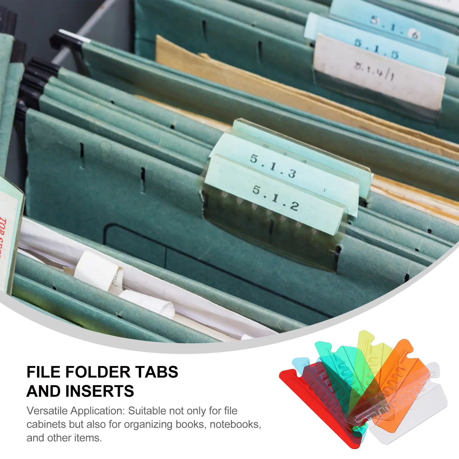 مجموعة واحدة من ملصقات PVC الملونة سهلة المشبك، علامات تبويب مجلد الملفات الشفافة، ملف تصنيف اللوازم المكتبية