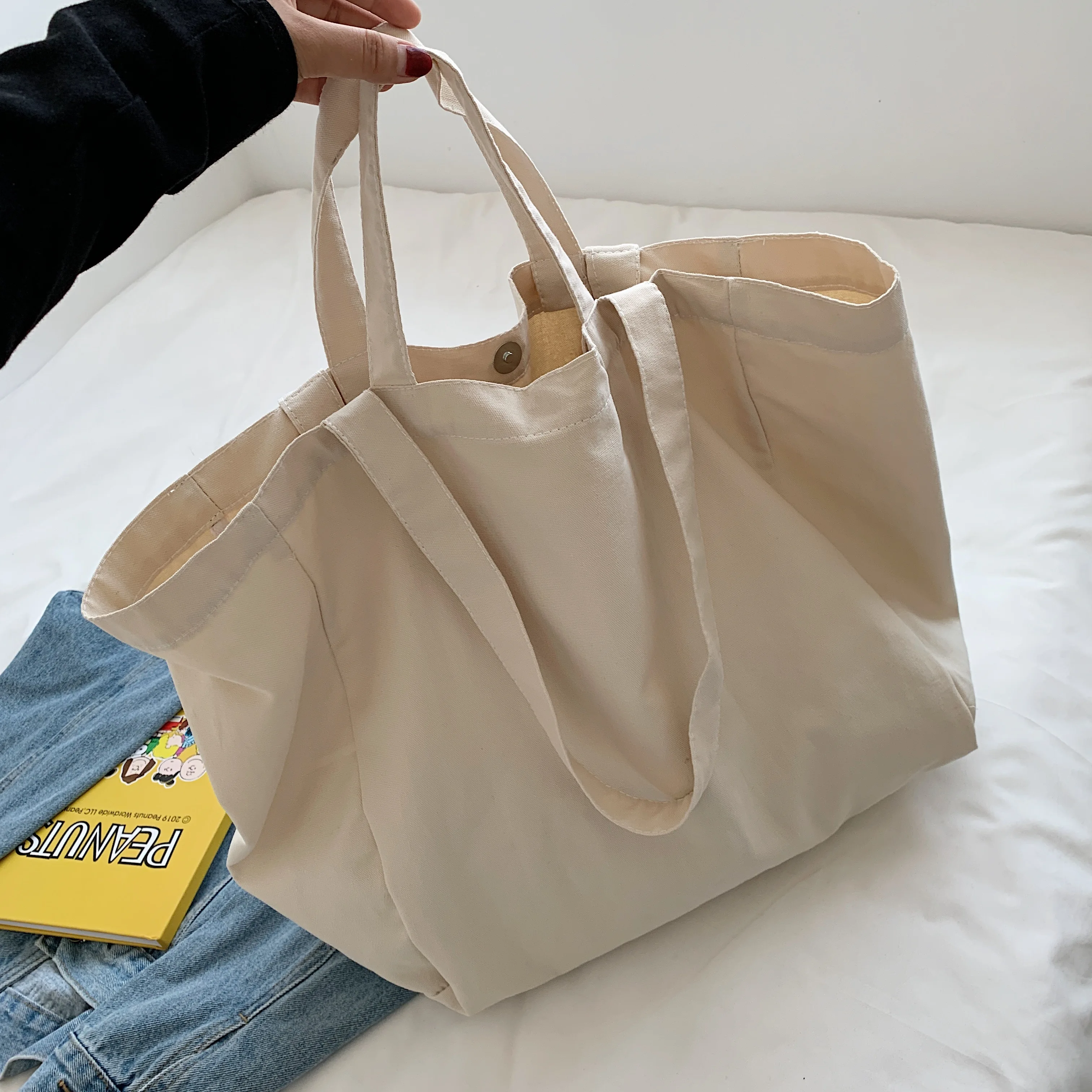 1 Piece Large Capacity Tote Bag fashion Shoulder Women\'s Bag Work Commuter Canvas Bag Handbag