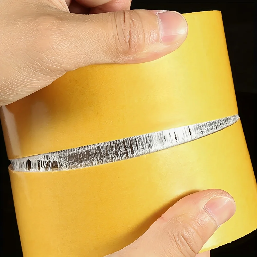 1pc Strong Fixation Double Sided Cloth Base Tape Yellow Mesh Grid Waterproof Traceless High Viscosity Carpet Adhesive