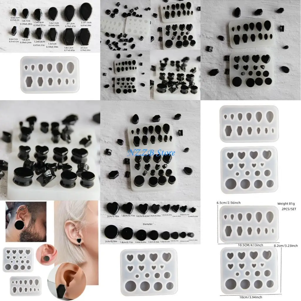 

T21F 2Pcs Gothics Inspires Earring Mold Earrings Pendant Mold for Craft Enthusiasts