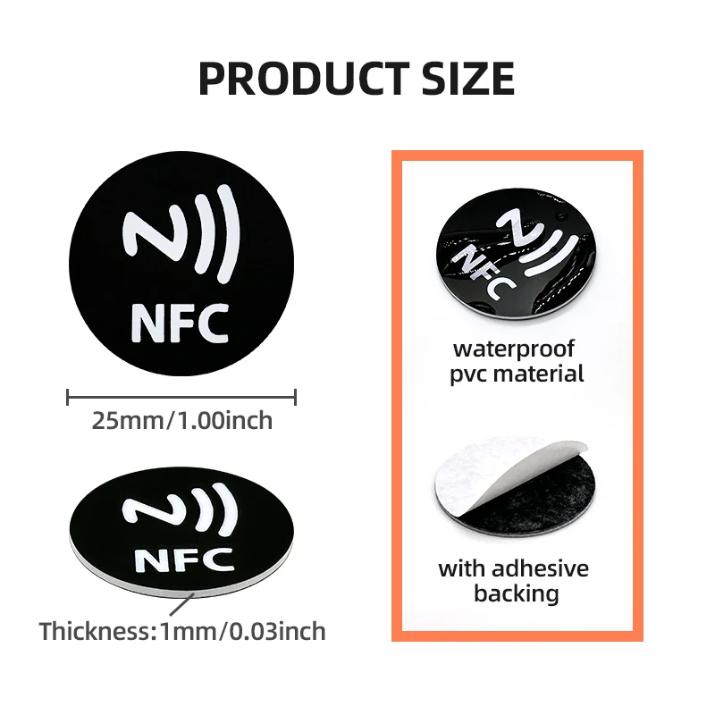 Programmable NFC Tag NTAG215 13.56MHz Universal Smart Devices NFC Chip Sticker 504 Bytes Personal Automation TagMo PVC Coin Tags