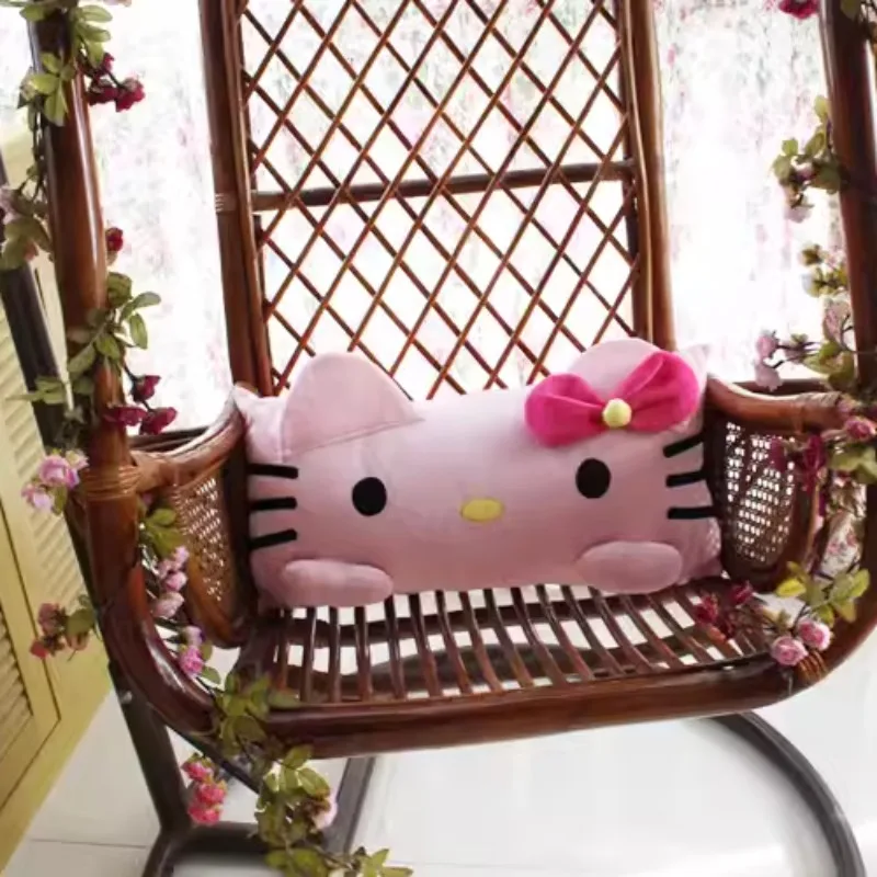 Kawaii 헬로 키티 Sanrio 편안한 베개 소파 장식 귀여운 침실 부드러운 인형 소녀를위한 편안한 생일 선물