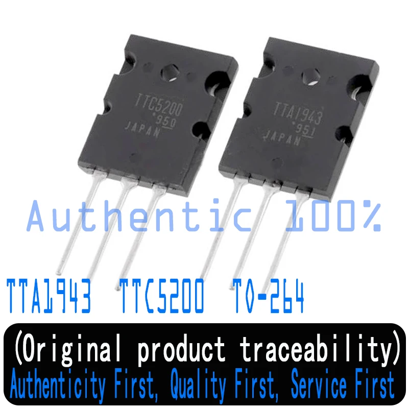 

10+10=20Pair 100% New Imported Original TTA1943 TTC5200 A1943 C5200 TO-264 High-Power Amplifier { Origin: Japan }