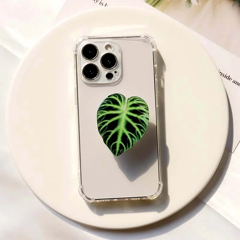 Plant Socket Folding Grip Tok Pretty Leaf Acrylic Phone Holder For iPhone13 Universal Smartphone Griptok Bracket Finger Stand