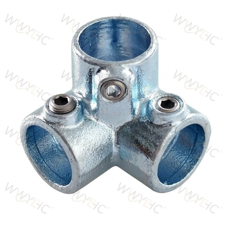 1PC 42mm 1.2in Galvanized Steel Round Pipe Connector No Weld Fixing Fitting