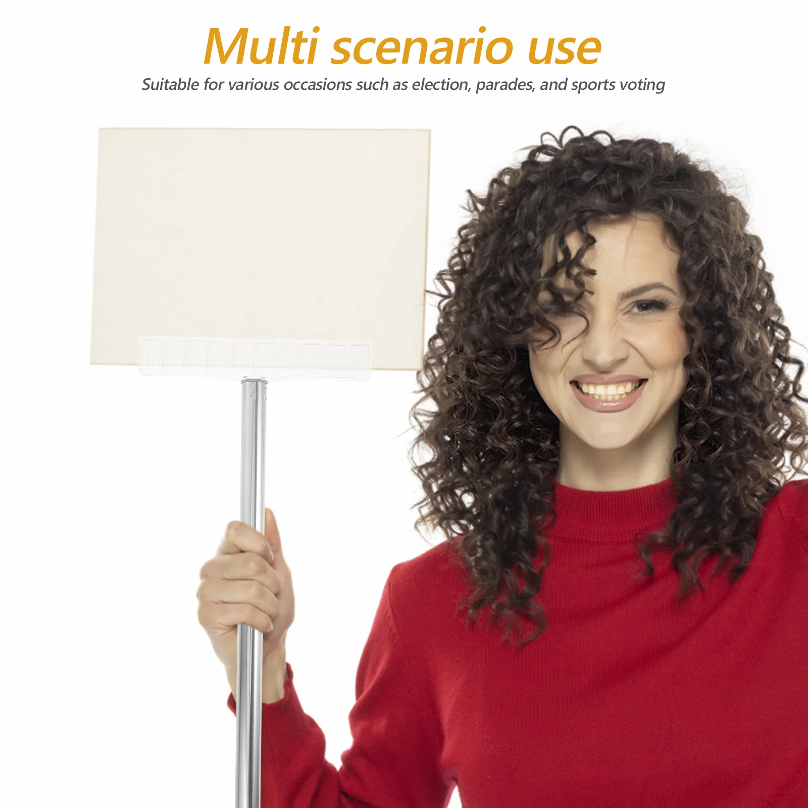 

Portable Handheld Sign Pole Stainless Steel 40cm Length for Sports Parades Elections Outdoor Display Sign Display Pole for Tours