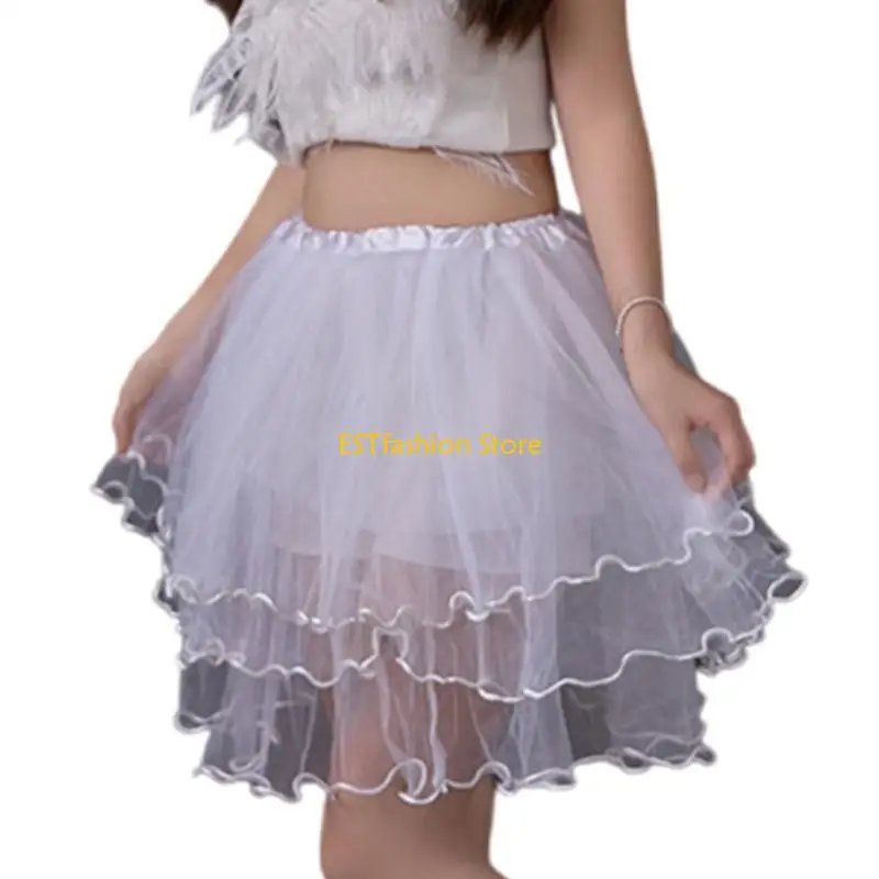 Y5GC Color 4 Layers Tulle Ballet Tutu Skirt for Weddings and Party Celebrations