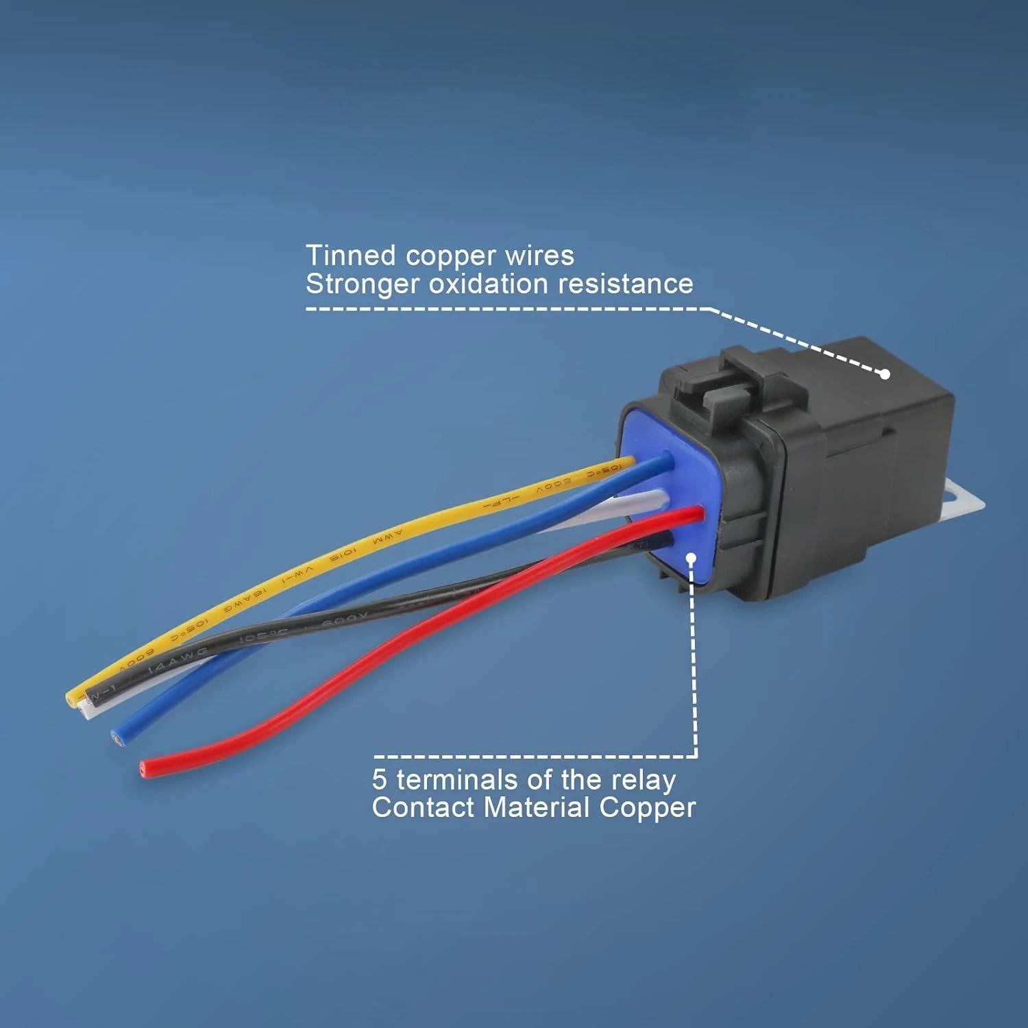 40A waterproof integrated 12V24v car relay 5 feet with wire seat relay four assembly