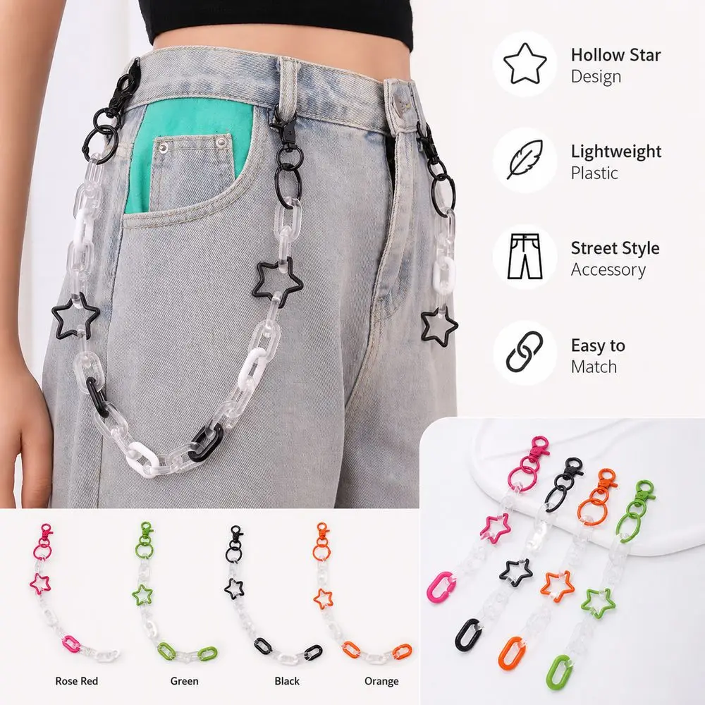 Gifts Y2K Waist Chain Hollow Star Street Style Hip Hop Chain Spliced Trendy Belt Chain Pendant Pants Accessory