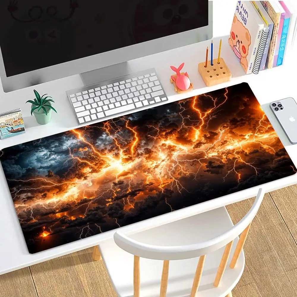 لوحة ماوس لوحة ماوس كبيرة جدًا لشخصية اللهب الراقية للألعاب الرياضية الإلكترونية ولوحة مفاتيح رائعة