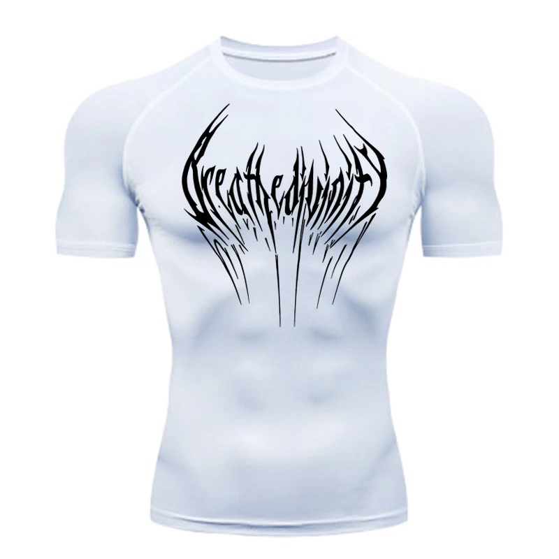 2026 New Compression Shirt Fitness Gym Rashgard Sports Running Men's T-shirt Waterproof Top Quick Drying Short Sleeved