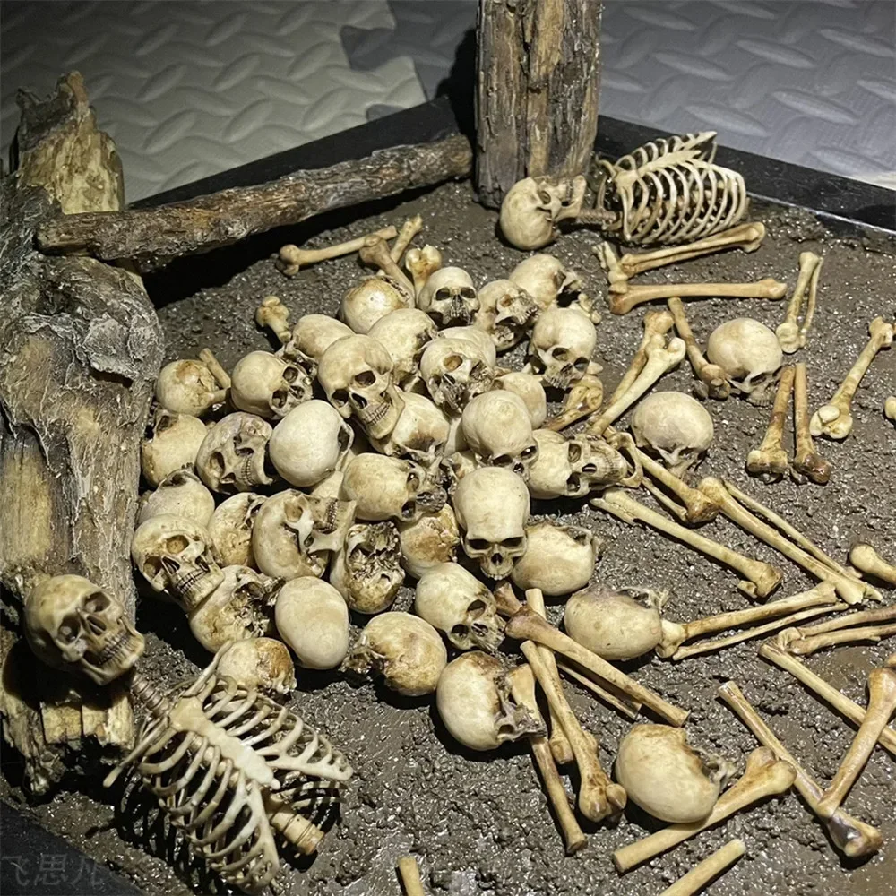 نموذج جمجمة هيكل عظمي مصغر ، دمية الهالويون ، ديكور حوض السمك ، ديكور المنزل ، نبات ، جودة عالية ، #4