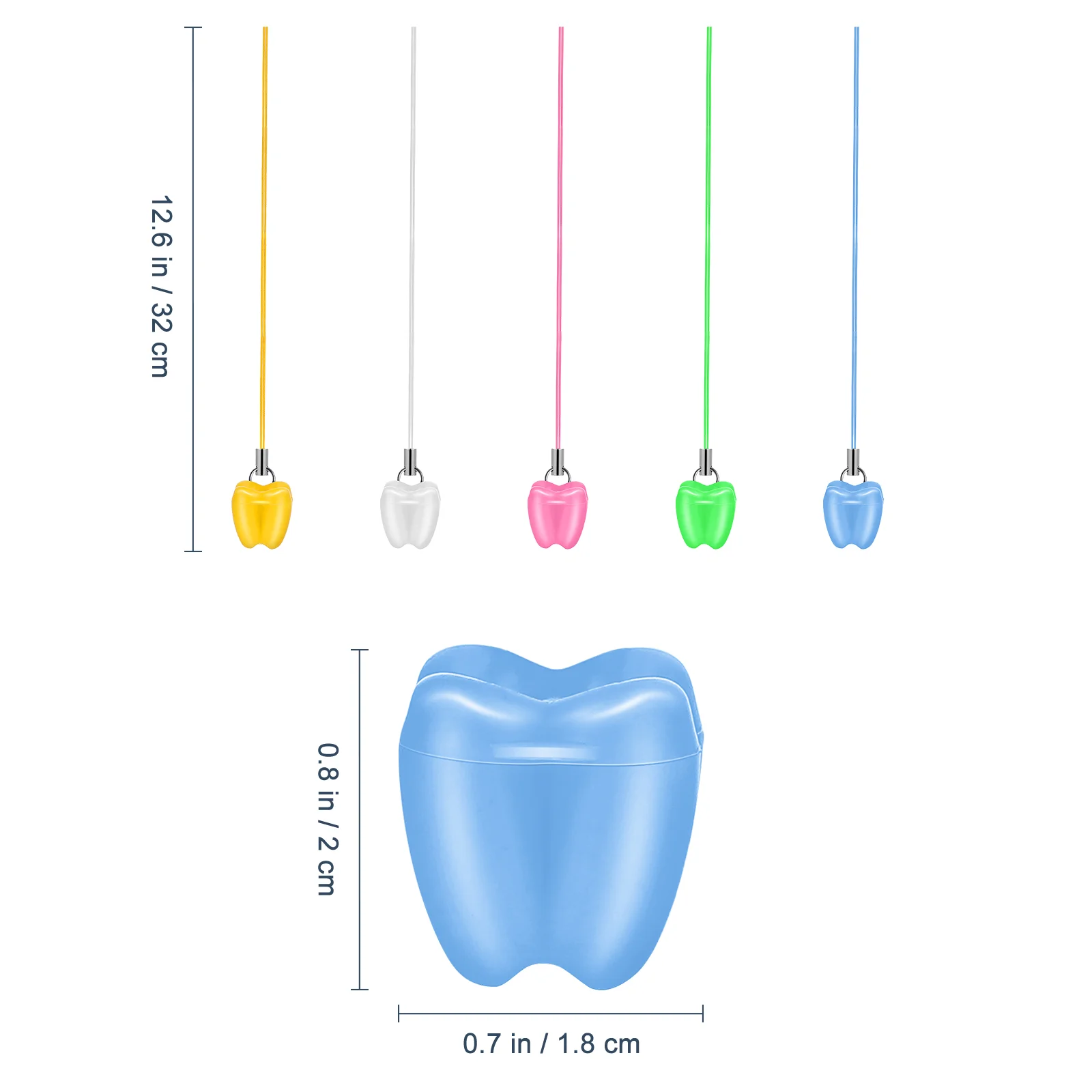 Recipiente portátil para crianças, colar protetor de dentes, mantendo o dente perdido do seu filho, seguro e memorável, meninas e meninos