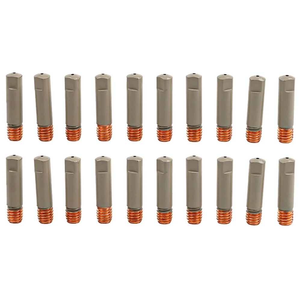 หัวเชื่อมมิก 20 ชิ้น พร้อมเคลือบกันติด ขนาด 0.8/0.9 มม. หัวเชื่อมแบบสัมผัส M6*1.0 นิ้ว อุปกรณ์เสริมเครื่องเชื่อม อะไหล่ทดแทน