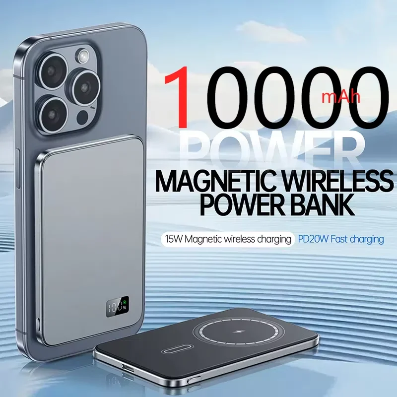 10000mAh Thin Magnetic Wireless Power Bank PD25W Fast Charging Portable External Battery for Magsafe For iPhone Samsung image 5