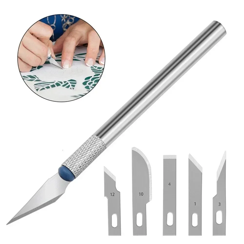 13pc Precision Cutter Set Exacto Hand Carving Tool Arts & Craft Hobby Kit Non-Slip Metal Scalpel1 Knife Tool Kits Cutter Engravi