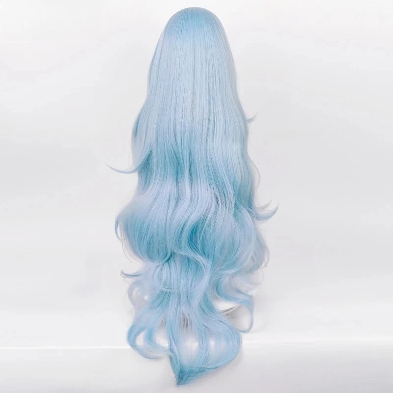 Anime EVA 100cm Long Ayanami Rei Cosplay Wig Cyan Blue Curly Hair Heat Resistant Halloween Party Prop Accessories High Quality