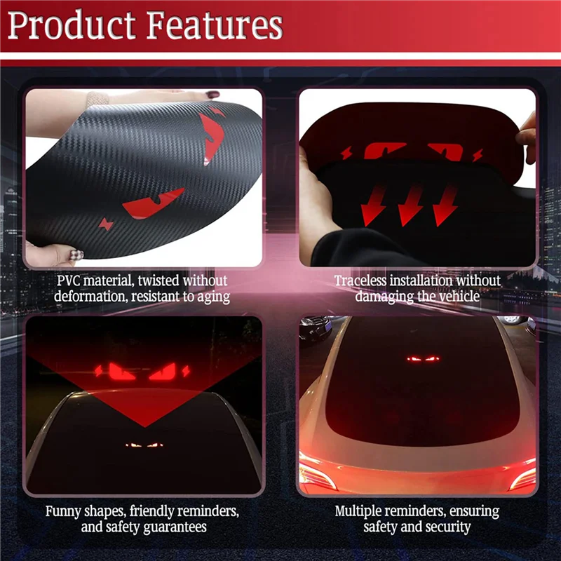2X наклейка на стоп-сигнал для Tesla Model Y, наклейка на задний фонарь автомобиля Devil Eye, автомобильная внешняя креативная наклейка 2X наклейка на стоп-сигнал для Tesla Model Y, наклейка на задний фонарь автомобиля Devil Eye, автомобильная внешняя креативная наклейка