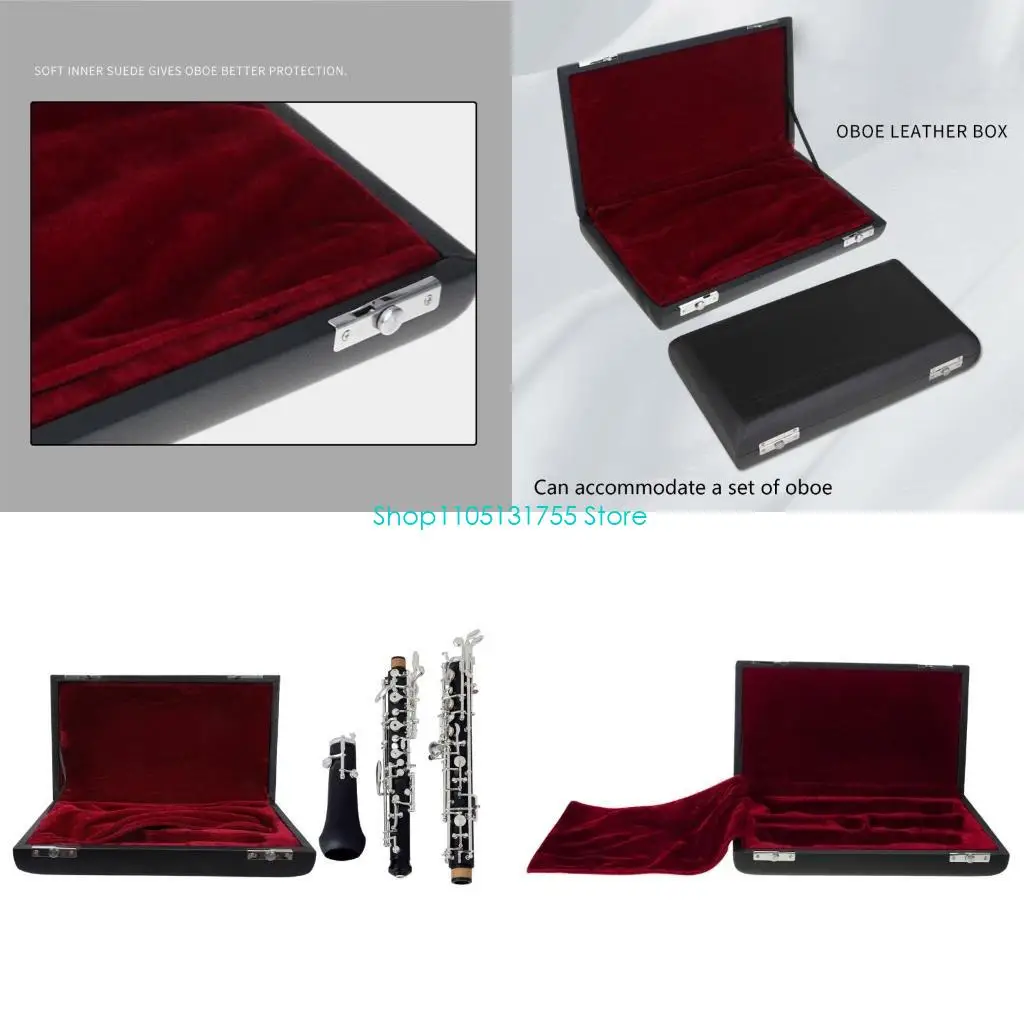 K0EF Oboe Case Sax Case Saxophone Case Oboe Container Oboe Leather Box Black Oboe Oboe Box Oboe Bins Oboe Container