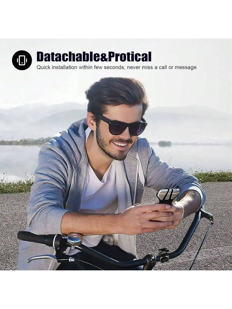 Detachable Bike Phone Holder, Universal Motorcycle Cell Phone Mount, 360 Rotatable Adjustable Bike Phone Mount Compatible 4
