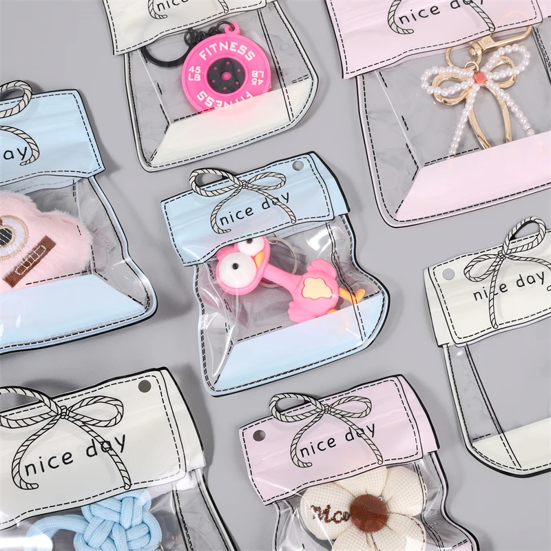 10Pcs/bag Colorful CPP+PET Cute Cartoon Shaped Bag Reusable Jewelry Packaging Bag For Beads Charms Pendants DIY Jewelry Storage