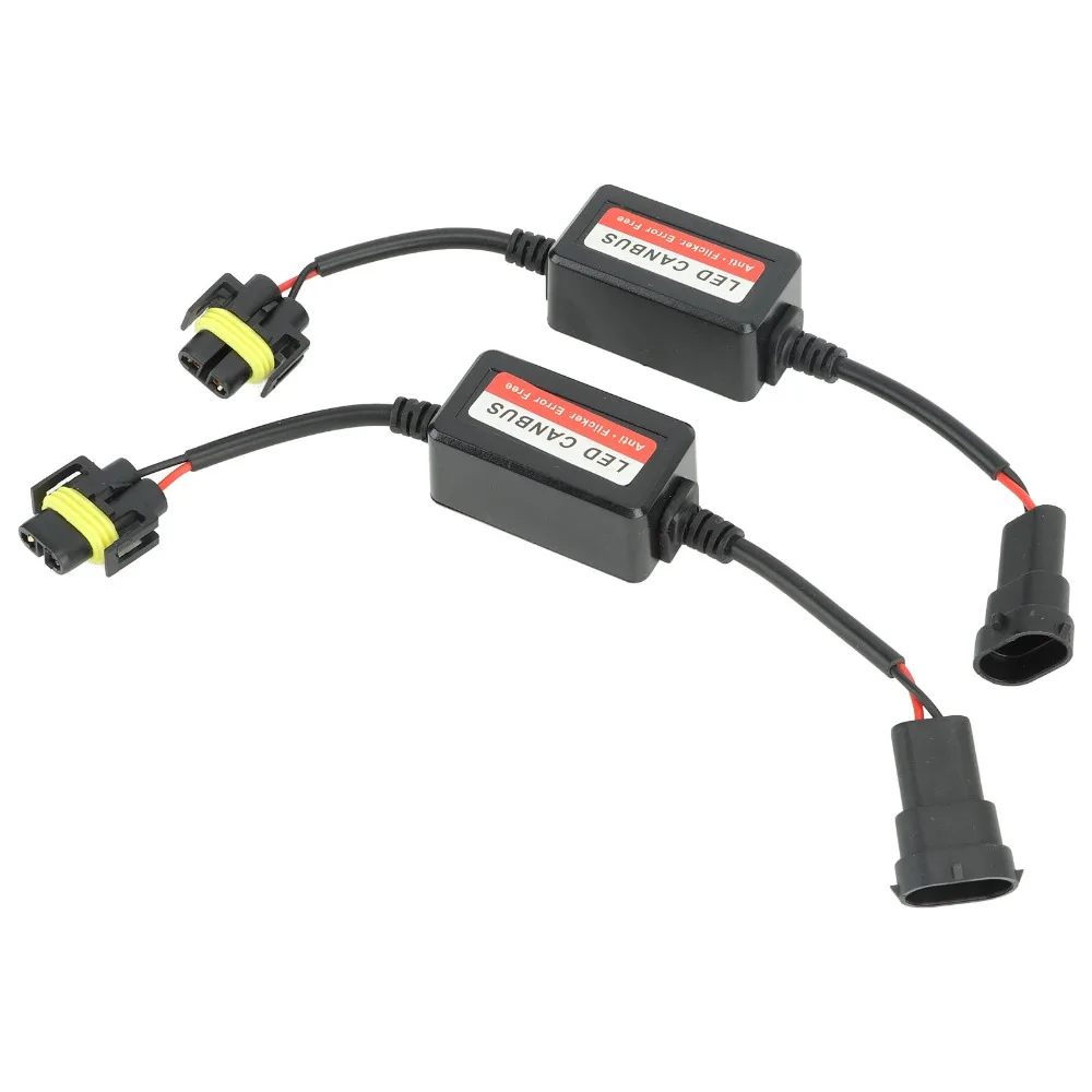 2Pcs 12V Voltage LED Canbus Decoder Error Free Design H8 H9 H11 Compatible Anti Flicker Decoder Anti Flicker Function