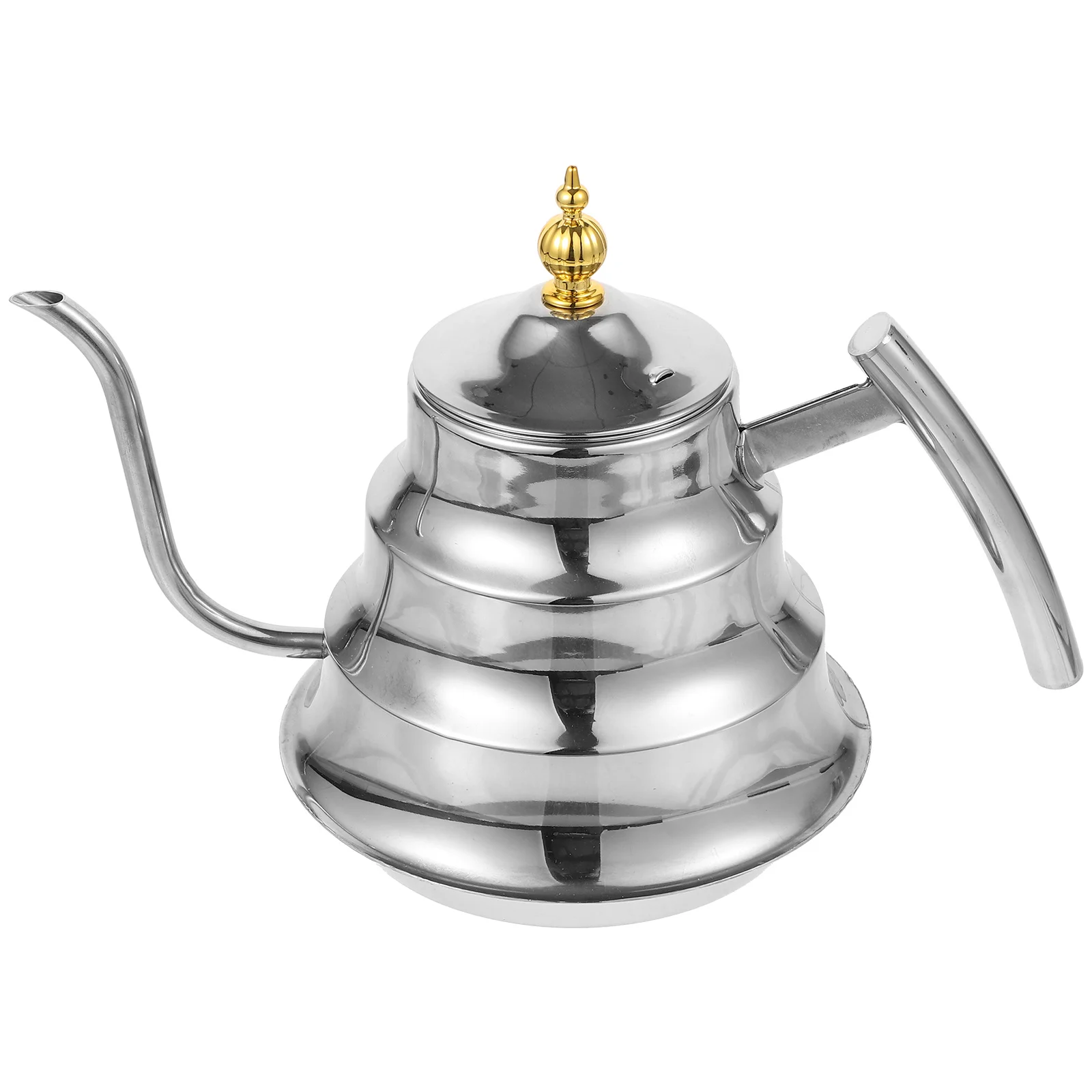 

Stainless Steel Tea Kettle Metal Water Pot Handle Strainer for Tea Brewing Hand Drip Coffee Home Office Kitchen