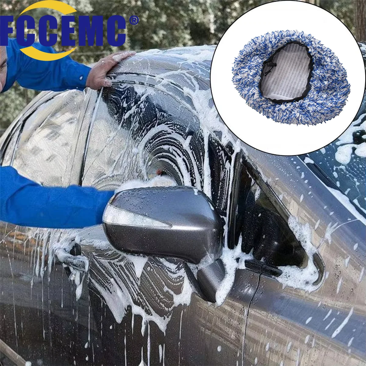 1pc substituição escova de lavagem de carro pelúcia mop escova capa pano para carro alça longa cabeça da escova acessórios limpeza do carro