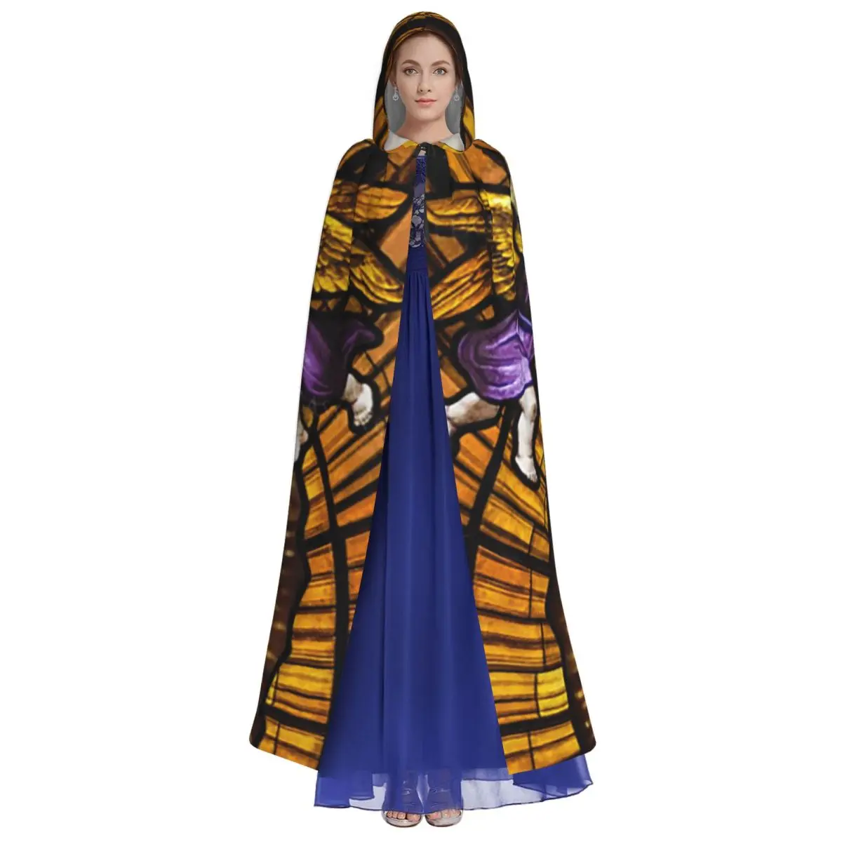 동부 유럽 성모 마리아 긴 후드 망토 마녀 중세 의상 코스프레 케이프 할로윈 코트 성인 유니섹스