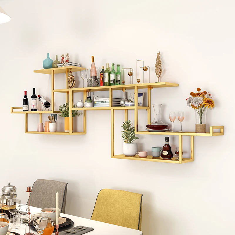 

Wine rack, shelf, wall bookshelf, wall hanging creative ornament, living room wine cabinet, wine glass rack, upside d
