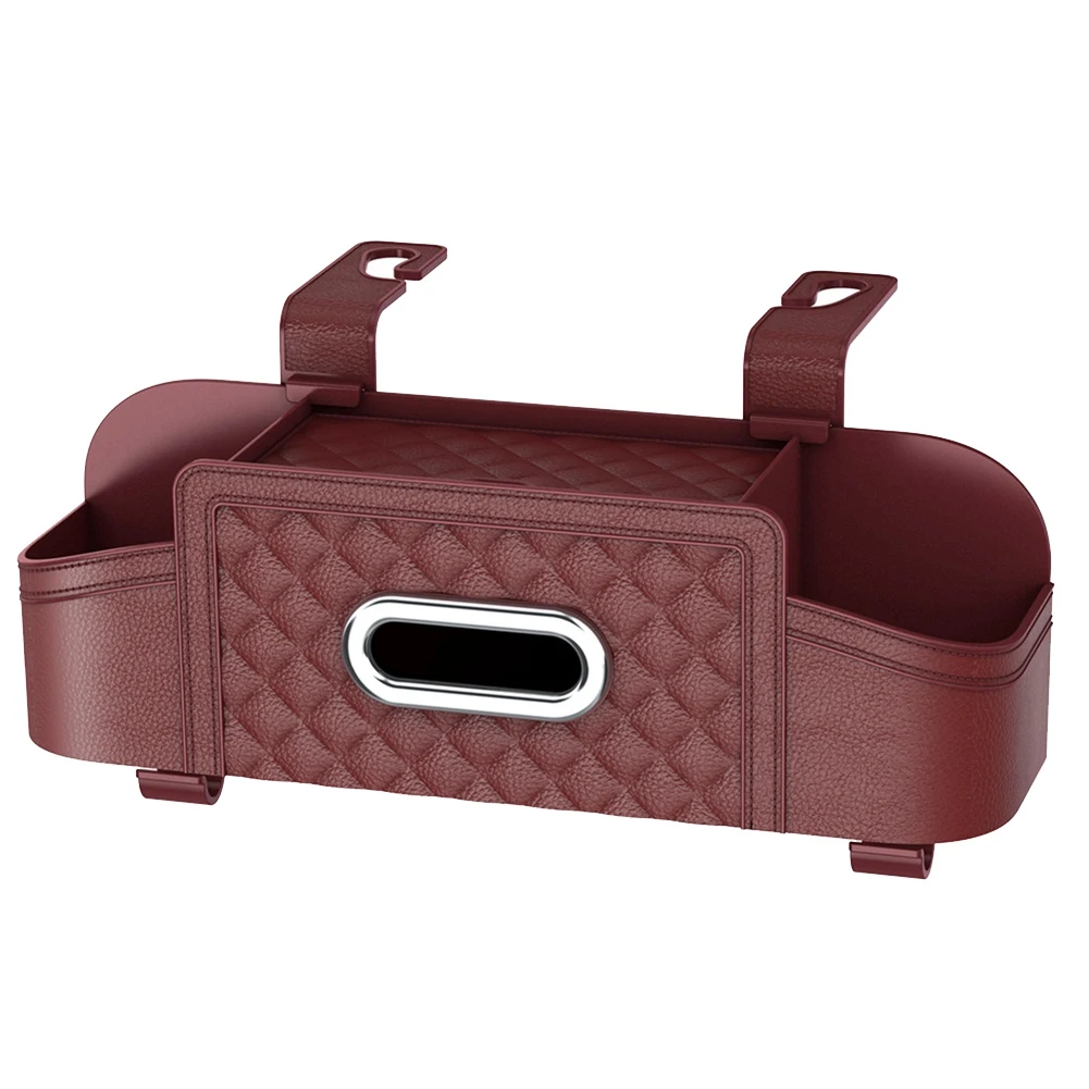 

Car Seat Back Storage Box Multifunctional Auto Tissue Universal Backseat Water Cup Holder Hanging Organizer Red