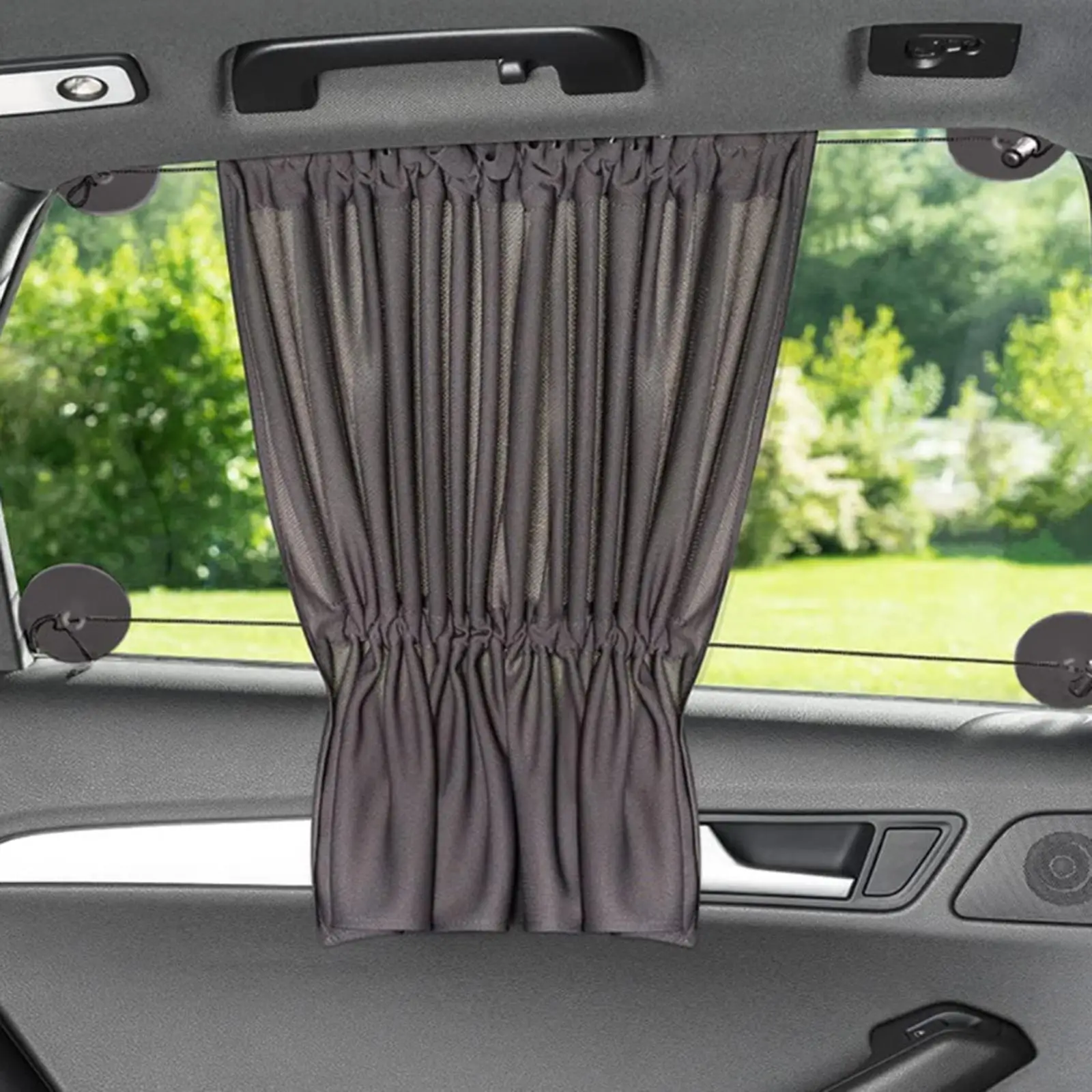 2Pcs Car Window Shades Keep Cooler Polyester Auto Interior Accessories Protection Privacy Curtain for Sleeping Family