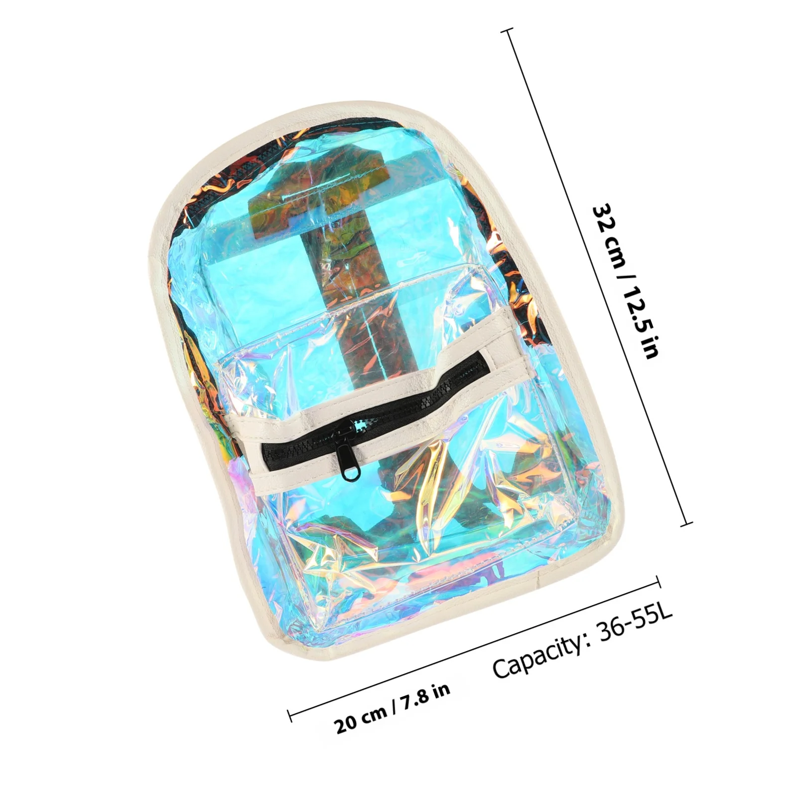 Rays Backpack Transparent School Bag Spacious Casual Travel Daypack Stylish Student White Clear Backpack Transparent School Bag