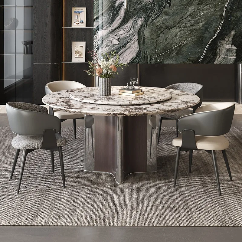 Any Size Custom Freestanding Marble Dinner Table Thick Solid Stone Top Anti Stain Easy Clean For Home Dining Room Daily Use