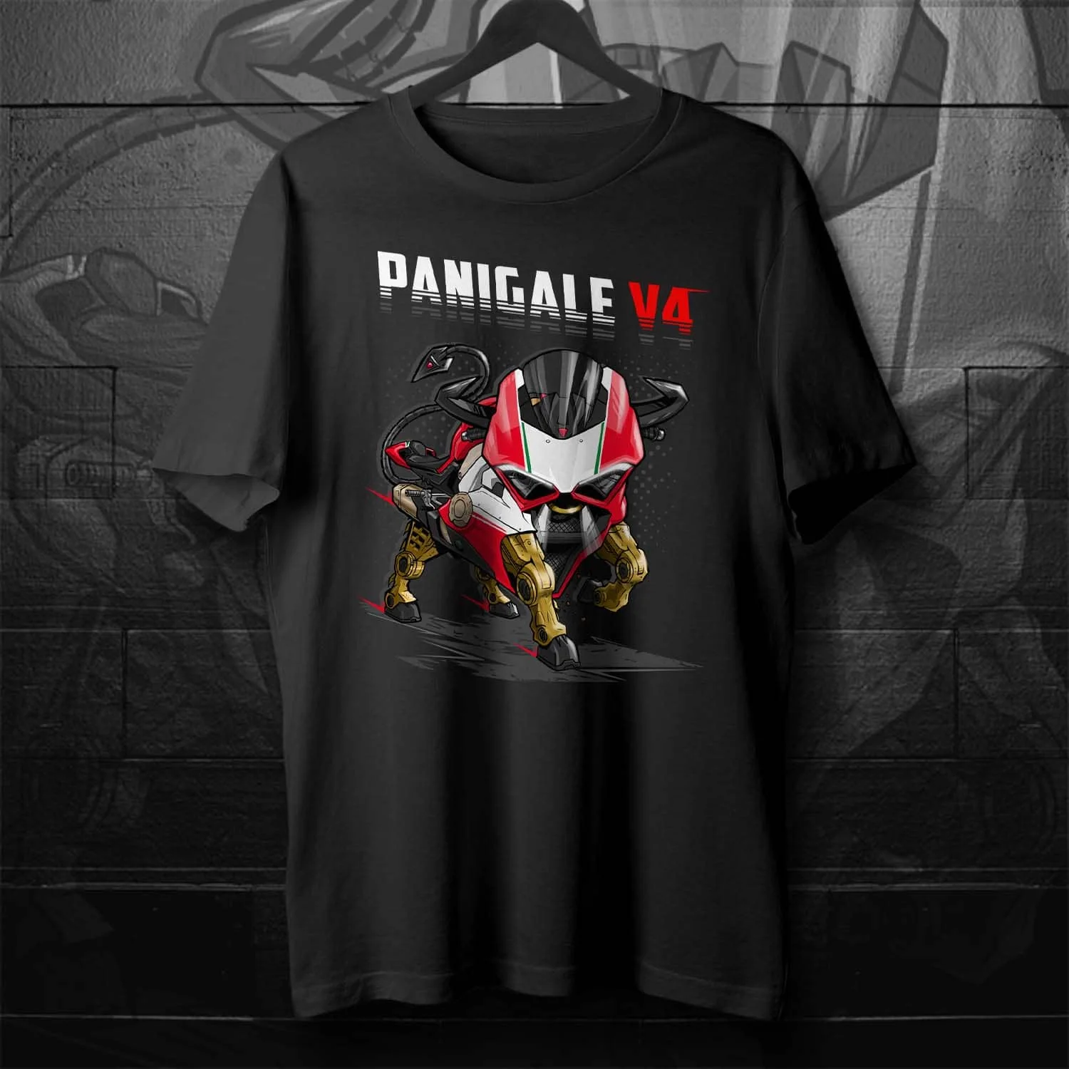 Classic Italian Motorcycle Panigale V4 Bull Inspiration T-Shirt 100% Cotton O-Neck Short Sleeve Casual Mens T-shirt Size S-3XL