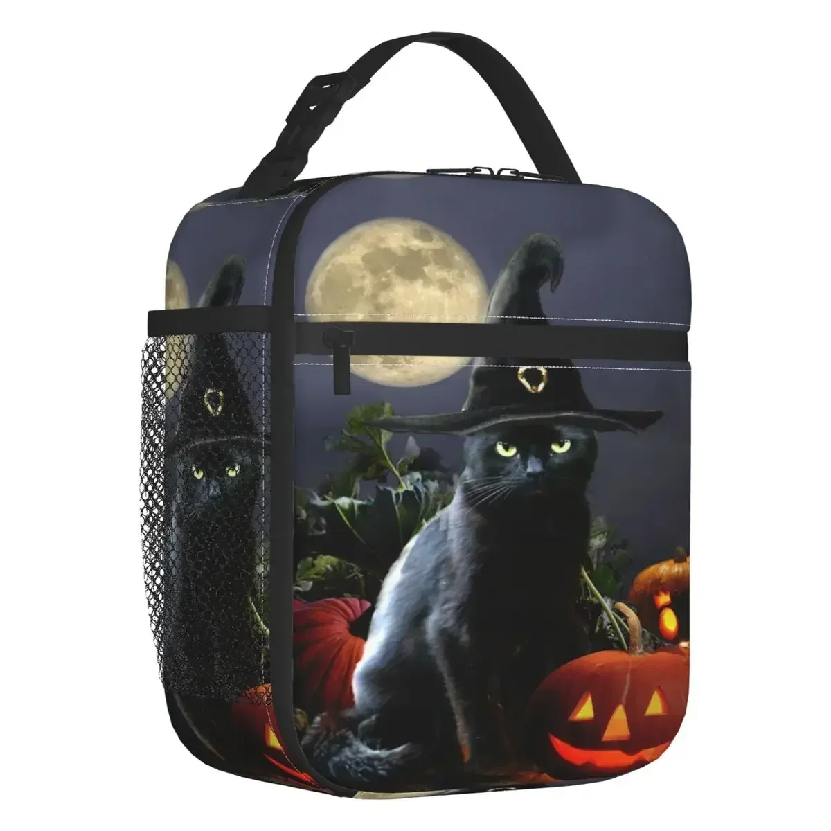 

Custom Witchy Halloween Moon Lunch Bag Men Women Cooler Thermal Insulated Lunch Box for Student School