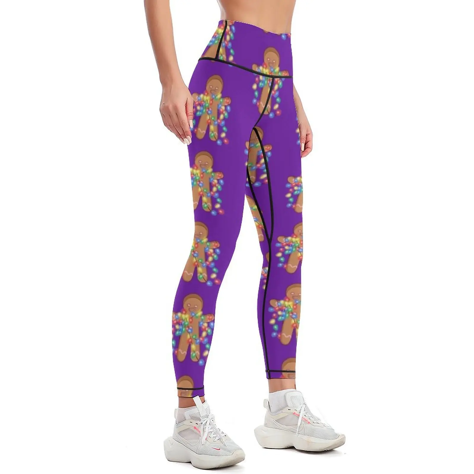 String Lights Gingerbread Leggings for physical gym pants legings for fitness Sportswear woman gym Womens Leggings