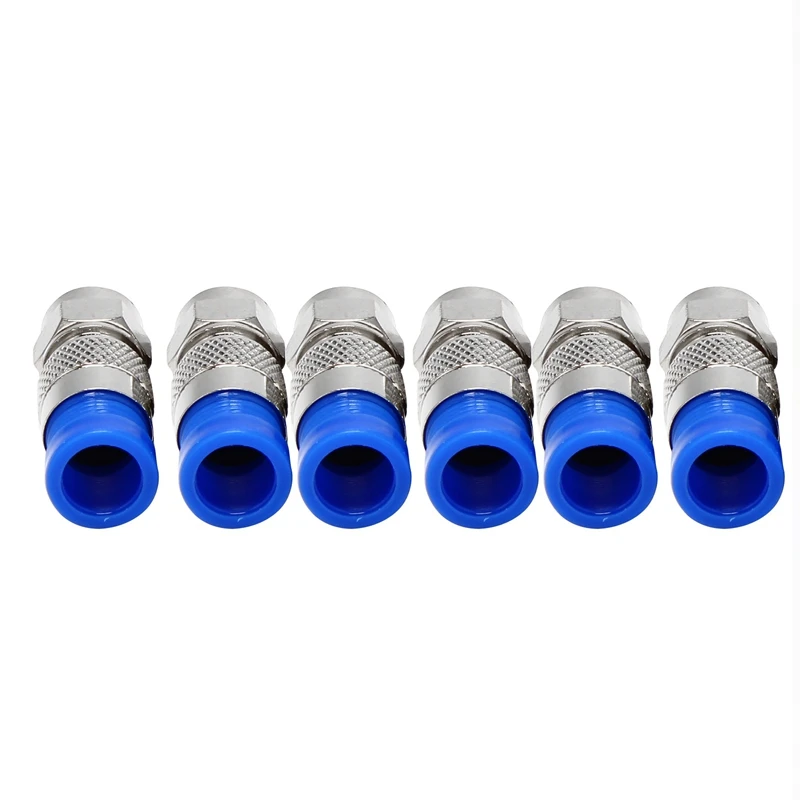 Rg6 F Type Connector Coax Coaxial Compression Fitting 40 Pack (Blue)