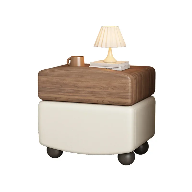 D33Medieval style creative design solid wood bedside table light luxury high sense small bedside storage locker