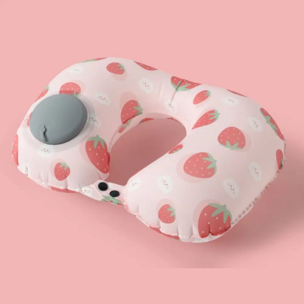 

Inflatable U-Shape Neck Pillow Cartoon Cooling Neck Support Cushion Lightweight Portable Neckrest Pad Travel Supplies