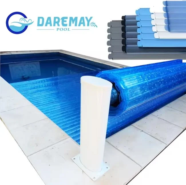 Slatted Ground Electric Pool Cover Automatic Safety High Quality PC Small Pool Stainless Steel 316 4m*8m 12V DC 200W