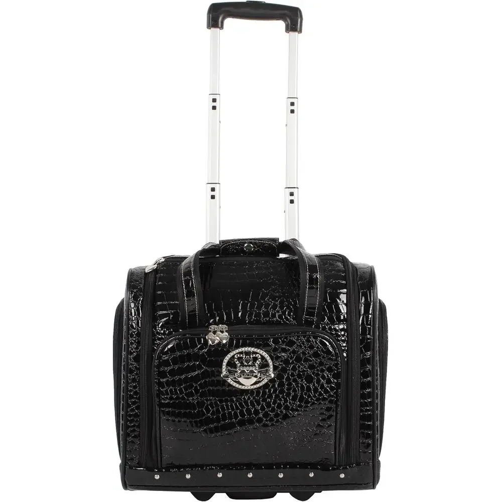 

Легкий чемодан для ручной клади 15 дюймов с отсеком для хранения под сиденьем и 2-мя колесами (черный)