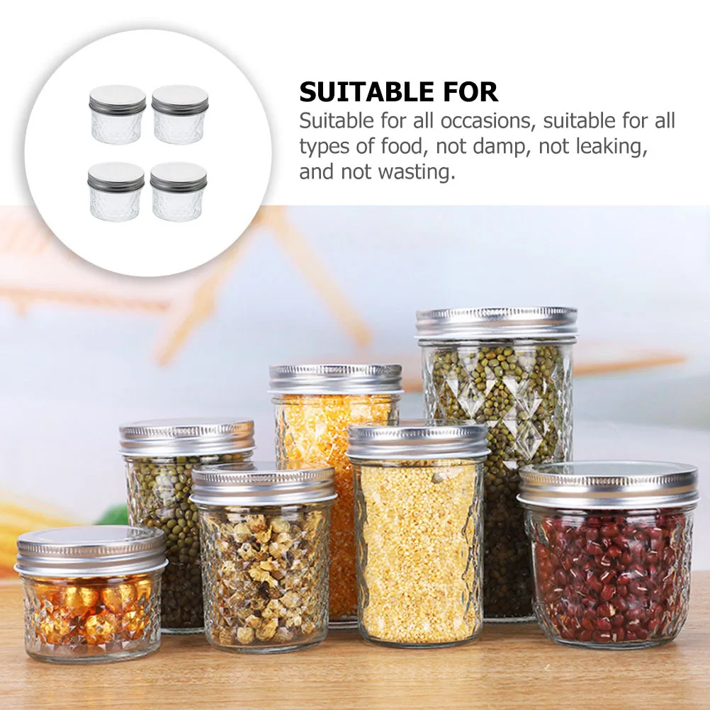 

8Pcs Sealed Honey Jars Transparent Small Glass Containers Wide Mouth Storage Bottles Reusable Mini Jam Caviar