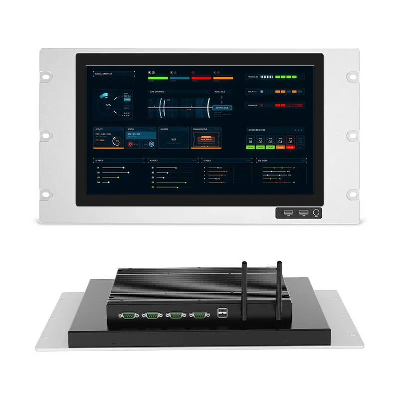 

15 17 19-дюймовый ЖК-дисплей со встроенным сенсорным экраном в стойку для сервера, подвесное настенное крепление, промышленная открытая рамка