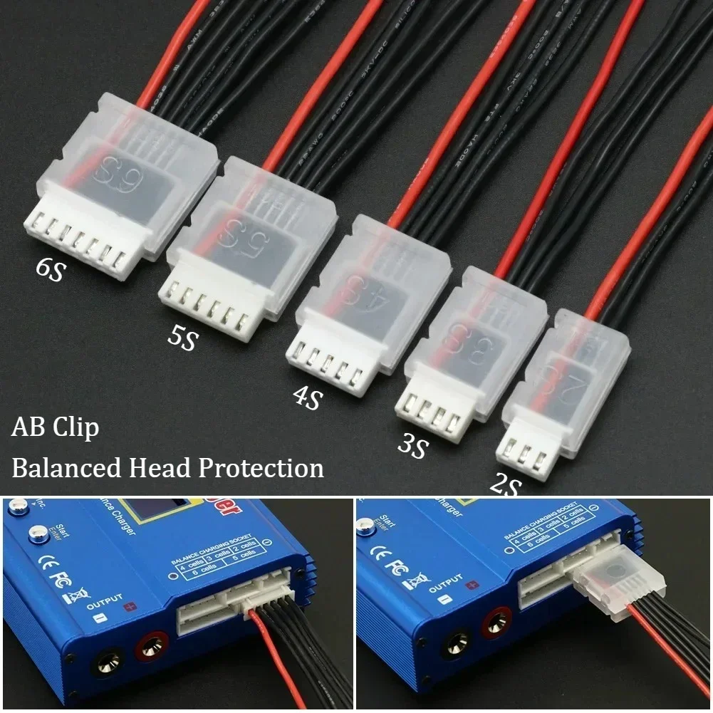 5/10pcs 2S 3S 4S 5S 6S JST-XH Balanced Head Protection AB Clip Balance Plug Savers for Rc Lipo Battery Parts