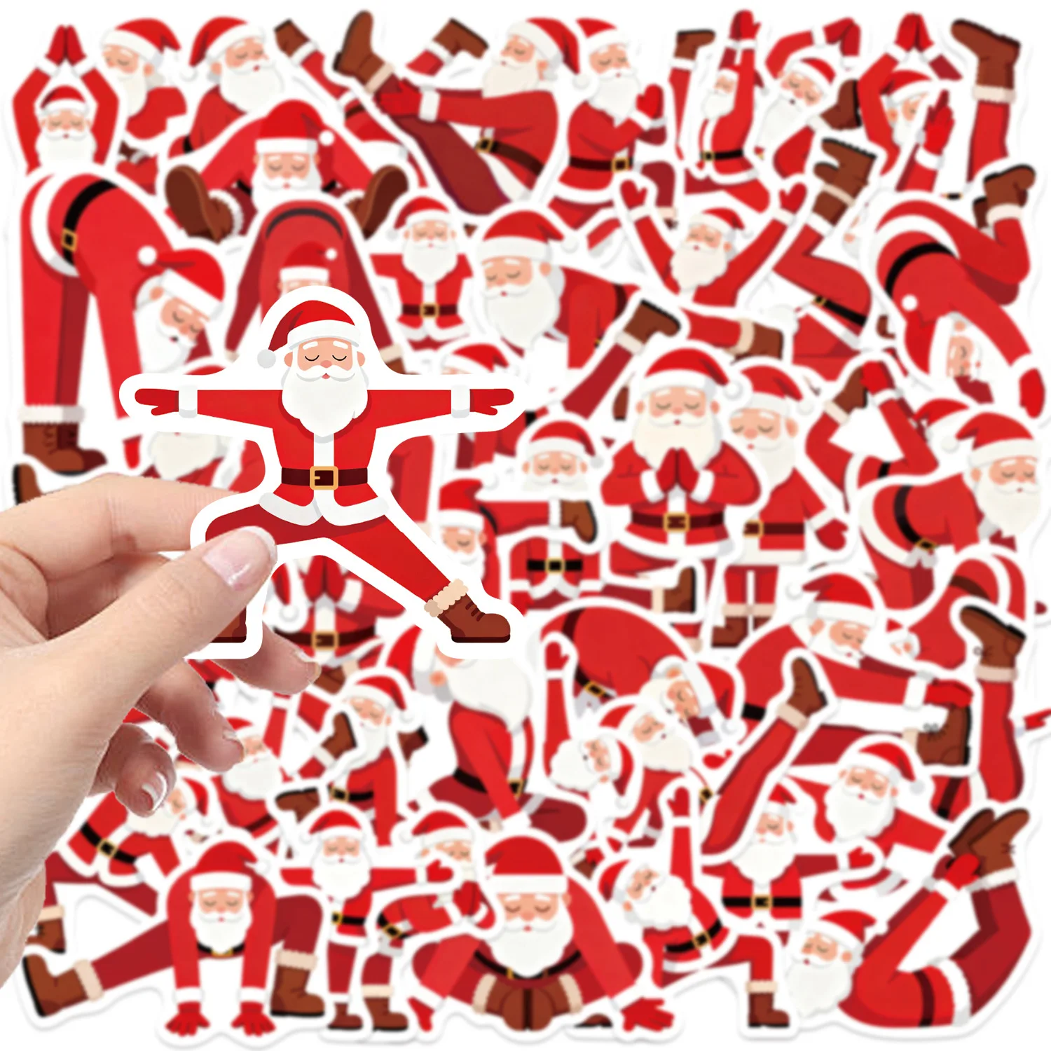 50PCS Cartoon Santa Yoga Aufkleber Lustige Graffiti Aufkleber Kinder Spielzeug Kreative DIY Roller Motorrad Helm Wasser Tasse Gepäck Gitarre
