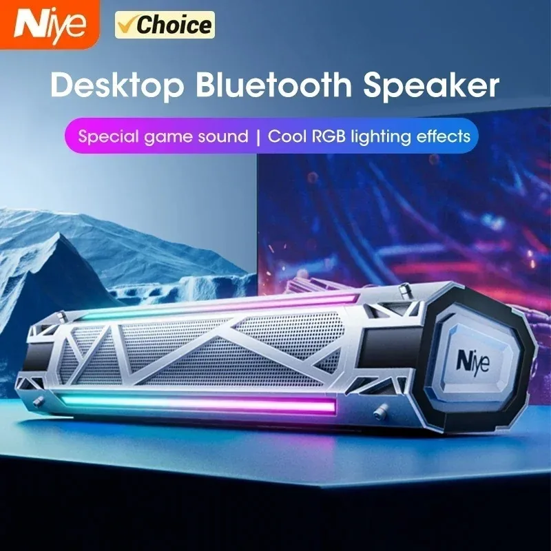 4D Bluetooth 5.3 Wired Computer Soundbar Stereo Surround Sound Subwoofer Loudspeaker for Laptop Notebook PC
