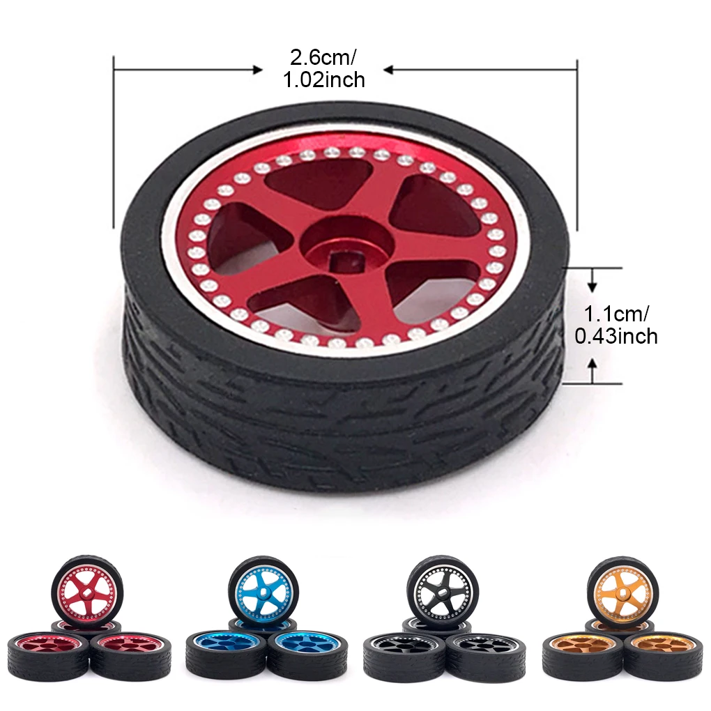 4 قطعة 1/28 نموذج التحكم عن بعد حافة عجلة السيارة تعديل مقلد #5