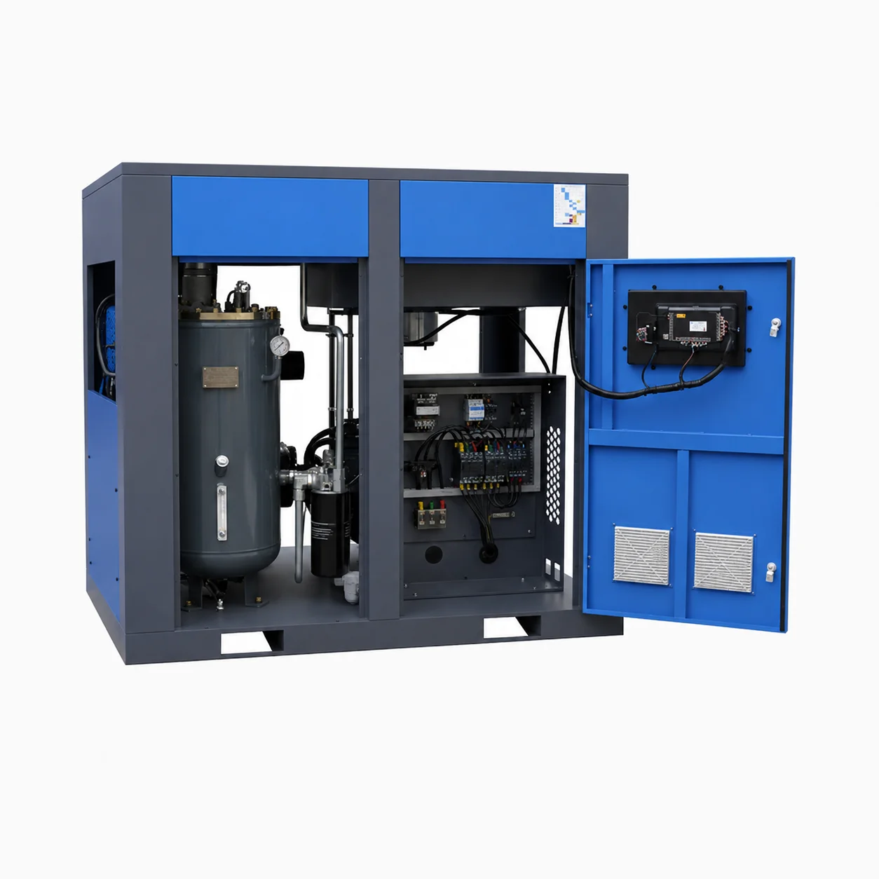 AS-100HB Industrial Rotary Screw Air Compressor 75KW 100HP Direct Drive Fixed Speed 8-10Bar 380V IP54 for Cement Mixing Plant