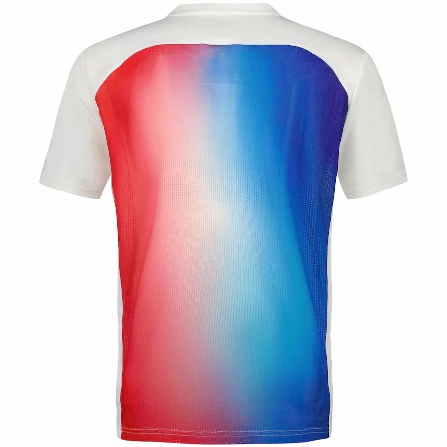 2024 Summer New Men\'s Tops Fashionable FRANCE 3D Gradient Sports Breathable Quick drying Round Neck Short Sleeve T-shirts